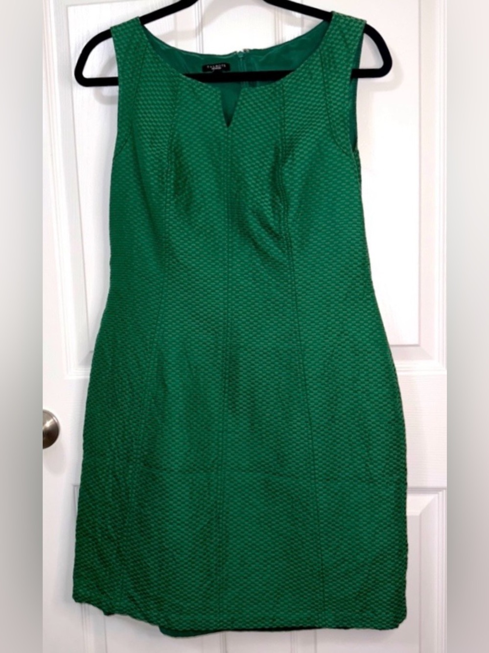 Talbots | Emerald Green Textured Sleeveless Mini Dress